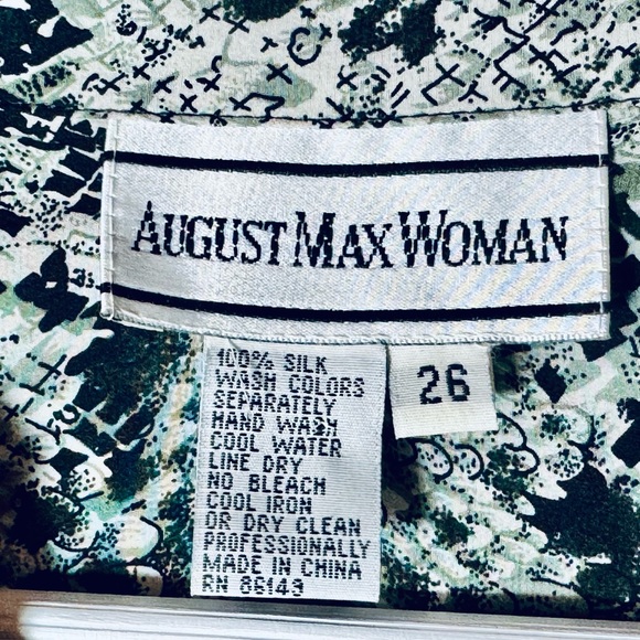 Vintage August Max Woman Lizard Print Silk Tunic Length Blouse 26 - Picture 3 of 3